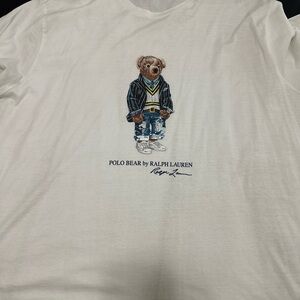 Ralph Lauren Cream Polo Bear Graphic Tee